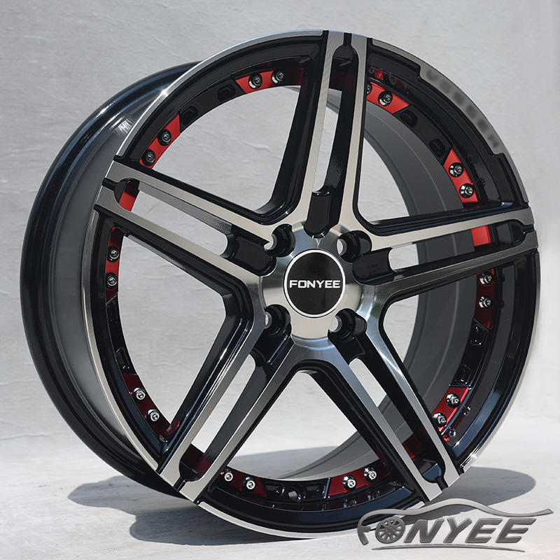 Face machine noire + Bord intérieur rouge + Rivets chromés