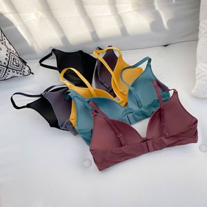 Offres Spéciales japonais minimaliste sans couture brillant <span class=keywords><strong>couleur</strong></span> unie filles sous-vêtements femmes confort t-shirt soutien-gorge - Product Image 5