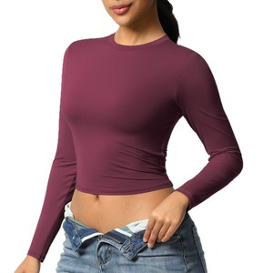 Camiseta atlética transpirable de compresión de manga larga de secado rápido para mujer para correr, gimnasio, Fitness, entrenamiento - Product Image 4