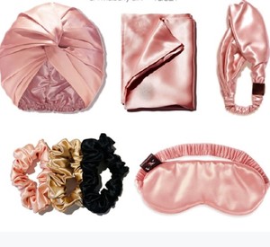 Ensemble <span class=keywords><strong>de</strong></span> taie d'oreiller 100% soie, masque <span class=keywords><strong>de</strong></span> sommeil et <span class=keywords><strong>bonnet</strong></span>, tissé uni à motif végétal, écologique, avec logo personnalisé, portable, pour la maison et l'hôtel - Product Image 1
