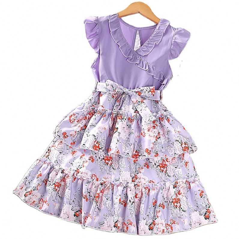Children Clothing 2025 New Casual Teen Girl Dresses Ruffle V Neck Fly Sleeve Flower Princess Girls Summer Dress| Alibaba.com Children Clothing 2025 New Casual Teen Girl Dresses Ruffle V Neck Fly Sleeve Flower Princess Girls Summer Dress| Alibaba.com
