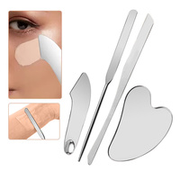 304 acier inoxydable Gua Sha outil facial grattoir de Massage à pointe inclinée pour l'extension des cils et le lifting du visage