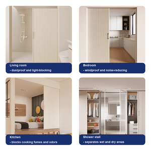 Paroi <span class=keywords><strong>de</strong></span> <span class=keywords><strong>douche</strong></span> pliante <span class=keywords><strong>sans</strong></span> rail, magnétique, invisible, en tissu robuste, style minimaliste pour séparation sec/humide - Product Image 6