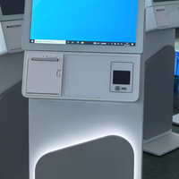 Lampu LED dalam ruangan 27 inci pembayaran mandiri lantai berdiri Terminal kios dengan kode QR