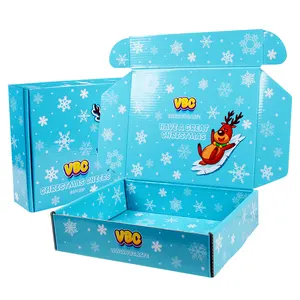 Wholesale custom size light cyan tumbler christmas shipping box for gift