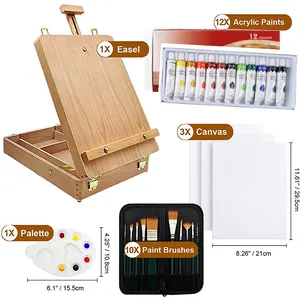 Art Sets Canvas Boards Wholesale Acrylic Paint Set Watercolor Travel Painting Kits with Wooden Packaging Boxes