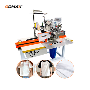 Macchina per orlatura automatica di alta qualità SOMAX SM-07B per la parte inferiore di magliette per bambini, cucitura di precisione per abbigliamento infantile - Product Image 3