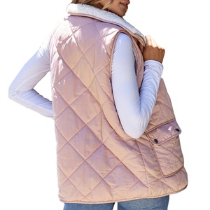 Fabricant et fournisseur de gilets en coton pour femmes, col montant, ample, taille plus, gilet confortable, manteau d'hiver pour femmes - Product Image 2
