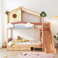 Meubles de chambre d'enfant, lit superposé en bois avec rangement, lits pour enfants avec bureau d'étude