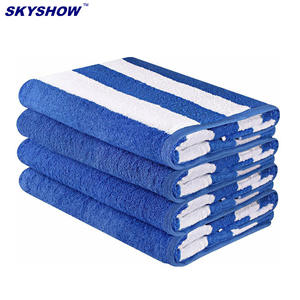 Vente en gros Grande serviette <span class=keywords><strong>de</strong></span> <span class=keywords><strong>bain</strong></span> 100% coton à rayures pour piscine extérieure - Product Image 3