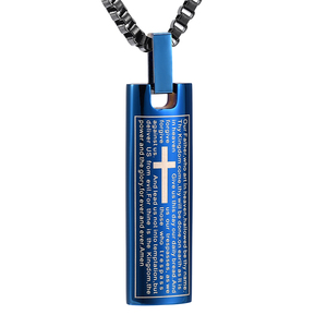 IJD9205 2024 populer The flat cross Alkitab, Tuhan memberkati Anda baja anti karat kremasi perhiasan karakter tulang abu rak Souvenir - Product Image 4