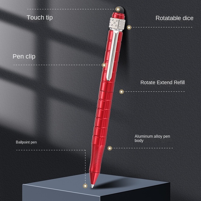 Unique Design Multifunctional Stylus Smart Writing Pen with Rotating Dice Reduce Stress Fidget Dice Spinning Pen with Stylus