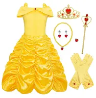2-8years çocuk kız elbise Belle prenses kostüm elbise bebek doğum günü parti cadılar bayramı Cosplay elbise kıyafetler