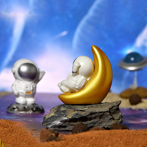 Resin Mini Space <b>Astronaut</b> Figurine Miniatures for Aviation Landscape Decorations Tiny Spaceman Charm Ornaments DIY Accessories - Product Image 3