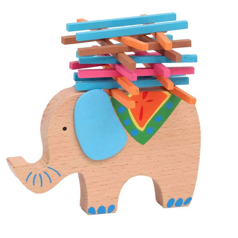 Elefanti equilibrio blocchi di apprendimento precoce di legno educativo blocchi di costruzione attivo bambino giocattoli regalo di natale