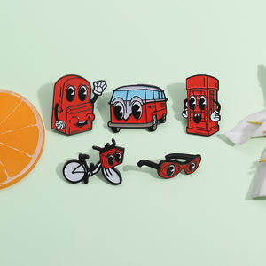 卡通可爱小汽车搪瓷别针红色自行车金属胸针翻领徽章饰品背包配件批发 - Product Image 2