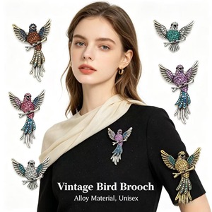 Broche leve de animal, durável para traje de escritório, broche para adultos, decoração colorida com strass - Product Image 6