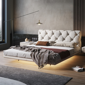 <span class=keywords><strong>Letto</strong></span> dell'hotel king size mobili per camera da <span class=keywords><strong>letto</strong></span> di lusso in pelle 1.8m <span class=keywords><strong>letto</strong></span> matrimoniale <span class=keywords><strong>singolo</strong></span> a soppalco galleggiante - Product Image 2
