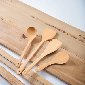 Espátula y Cuchara de Madera de Ébano con Mango Largo, Antiadherentes, Aptas para Lavavajillas, Utensilios para Uso en la Cocina del Hogar - Product Image 3