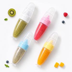 Cuillère-biberon en silicone sans BPA pour bébé, pour l'alimentation au <span class=keywords><strong>riz</strong></span> et aux céréales, pour nourrissons et tout-petits, pour les aliments complémentaires - Product Image 4