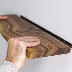 Étagères flottantes en noyer personnalisées ODM OEM Étagères en bois rustique Long support pour livre Salle de bain Rangement de cuisine Étagères de cuisine en chêne - Product Image 1