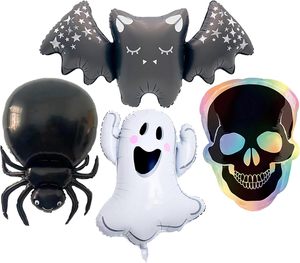 Palloncini in Foil di Halloween: Set di Fantasmi, Pipistrelli, Scheletri, Ragni e Zucche <span class=keywords><strong>per</strong></span> Decorazioni di Feste di Compleanno <span class=keywords><strong>per</strong></span> Bambini, Articoli a Tema Trick or Treat - Product Image 1
