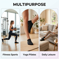 Chaussettes de yoga et de Pilates pour femmes, antidérapantes, en coton, à cinq doigts, de haute qualité, avec logo personnalisable, tricotées, à doigts séparés, pour l'entraînement en intérieur