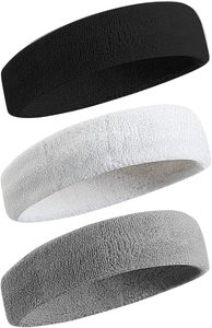 Sports Headband for Men &amp; Women Cotton Terry Cloth Sweatband for Tennis <strong>Basketball</strong> Running Gym Working Out - Product Image 6