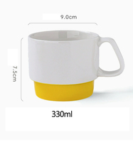 Ensemble de tasses à café en céramique créatives HIXIN avec poignée, design empilable, cadeau souvenir élégant pour couple, option de logo personnalisé