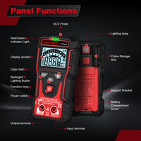 Multimètre numérique portable True RMS à gamme automatique, testeur multifonction AC/DC CAT III 600V avec affichage LED et fonction de maintien des données, 4000 points de lecture