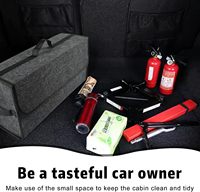 Organisateur de coffre de voiture pliable grande capacité en feutre antidérapant, boîte de rangement et d'organisation pour l'intérieur de la voiture