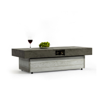 Table de foyer rectangulaire en métal galvanisé 48x24 pouces, 50000 BTU, au propane, écologique, pour patio extérieur, deux options de hauteur