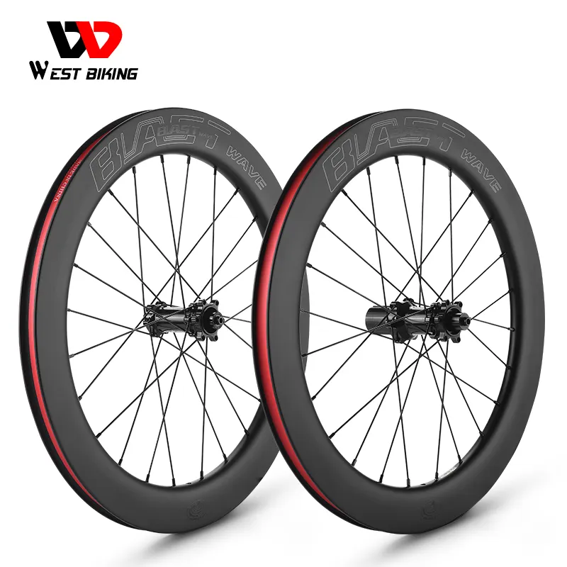WEST BIKING Wholesale T700 Carbon Fiber Bike Wheels Bicycle Trailer Wheels 20 Inch Single Speed Bicycle Wheel Display