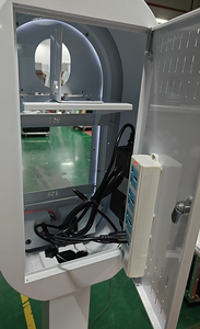 Cabina DE FOTOS portátil para <span class=keywords><strong>iPad</strong></span>, carcasa de quiosco con luz RGB para Selfie, compatible con cámaras, agujero para fiesta, boda, negocios - Product Image 6