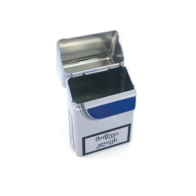 Custom High Quality Smoking Accessories Tobacco Tin Box Wholesale Portable Rectangular Hinged Metal Box For Cigarettes