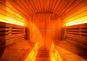 Sauna extérieur rond noir sur mesure OEM avec poêle à vapeur, pour 3-4 personnes - Product Image 5