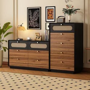 Cómoda de madera de estilo vintage con cinco cajones para sala de estar, dormitorio o vestidor. - Product Image 4