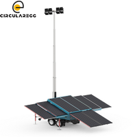 Solution d'éclairage mobile NV3480 Tour d'éclairage LED solaire pour événements en plein air Tours d'éclairage montées sur remorque