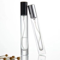 Flacon pulvérisateur de parfum vide en verre rechargeable de 10 ml en forme de cylindre, atomiseur à fine brume