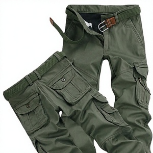 Wholesale Men's High Elastic Waist Straight <b>Cargo</b> <b>Work</b> <b>Pants</b> Casual Outdoor Jogging Colored Wash - Product Image 1