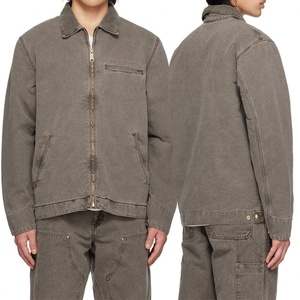 Durable Men <b>Work</b> Wear <b>Jacket</b> Zip Closure Patch Pocket Cotton <b>Canvas</b> <b>Jacket</b> for Male - Product Image 6