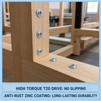 Sekrup Lubang Saku Torx Drive 1-1/4 inci, Ulir Halus, Kepala Berlapis Seng, Sekrup Kayu untuk Perkayuan Kabinet Kayu Keras