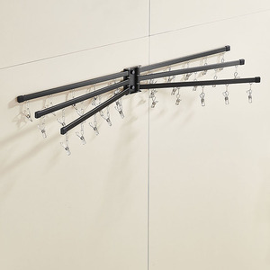 Moderne roestvrijstalen wandmontage droogrek opvouwbaar kleding- & sokken droogrek - Product Image 4