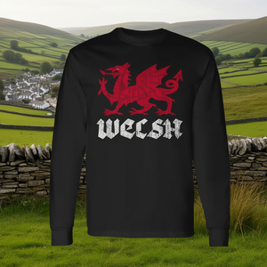 Camiseta de manga larga con diseño del dragón galés, orgullo galés, raíces, personas - Product Image 3