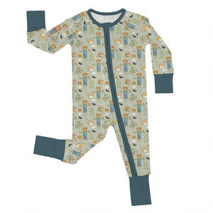 HONGBO Venta al por Mayor <span class=keywords><strong>de</strong></span> Pijamas <span class=keywords><strong>de</strong></span> Bambú con Estampado Personalizado, Mameluco Orgánico con Doble Cremallera para Bebés, <span class=keywords><strong>Ropa</strong></span> <span class=keywords><strong>de</strong></span> Bambú para Dormir - Product Image 3
