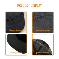 Casquette de baseball à six panneaux, 58-60 cm de circonférence de tête, style maison, à visière plate, de haute qualité, fabriquée sur mesure en usine avec broderie
