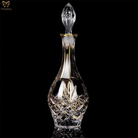 Decantador de whisky de cristal sin plomo con pintura dorada de 770ml, Juego de vasos de whisky