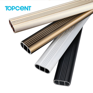 Rails de transport en alliage d'aluminium Topcent, supports de tuyaux, quincaillerie pour armoires à portes coulissantes, tubes plats, tiges de support pour armoires - Product Image 2