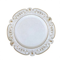 Assiettes de présentation classiques en plastique doré de 13 pouces pour mariages, pique-niques, dîners, cuisine et fêtes – Vente en gros