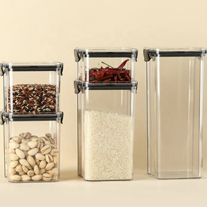 2026 Food Grade Sealed Jar <b>Plastic</b> Thickened Transparent Storage Box <b>Square</b> Snack Grain Storage Jar <b>Container</b> - Product Image 2